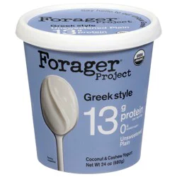 Forager Project Dairy-Free Organic Greek Style Cultured Coconut & Cashew Unsweetened Plain Yogurt 24 oz