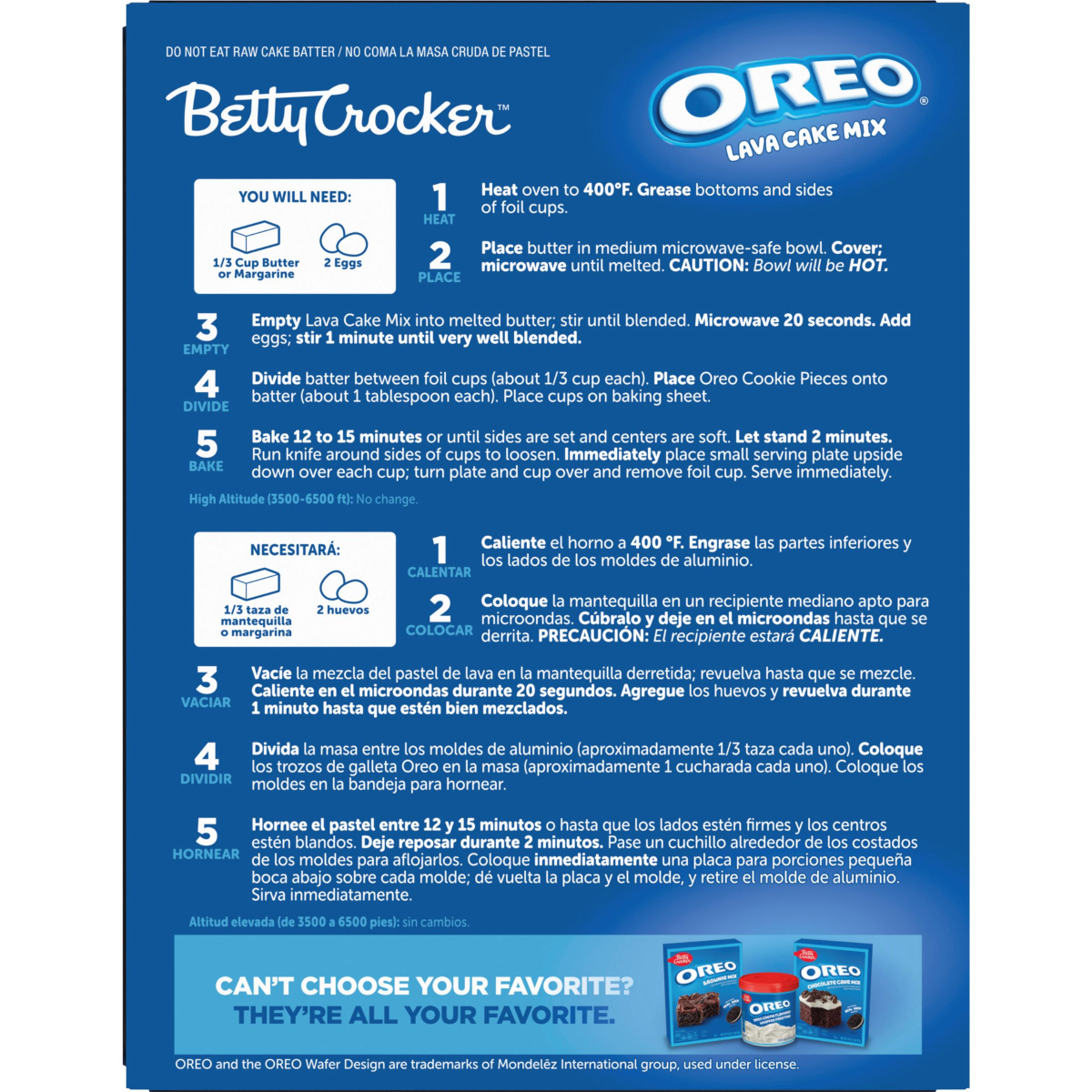 slide 5 of 9, Betty Crocker OREO Lava Cake Mix, Chocolate Lava Cake Baking Mix With OREO Cookie Pieces, 8.3 oz, 8.3 oz