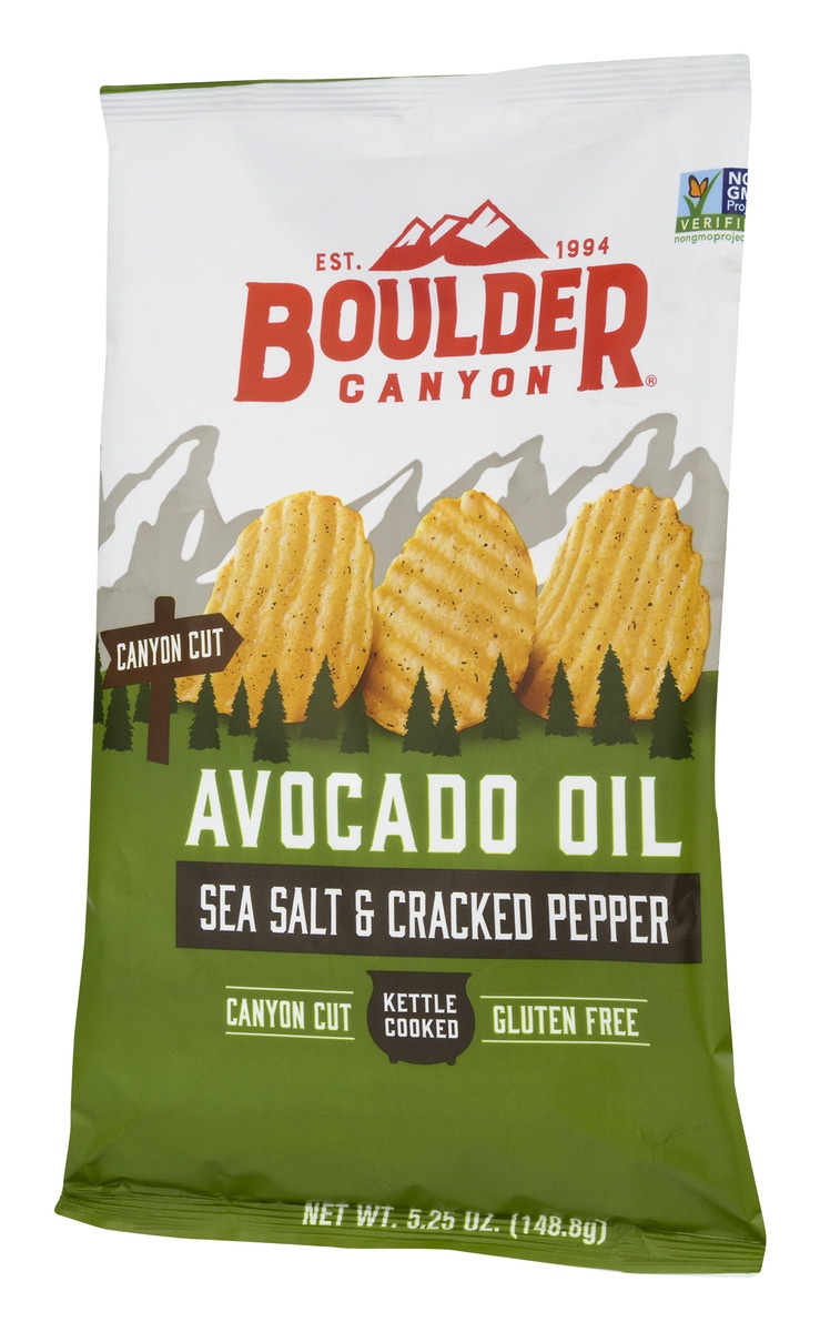 slide 4 of 11, Boulder Canyon Avocado Oil Sea Salt & Cracked Pepper Kettle Chips, 5.25 oz