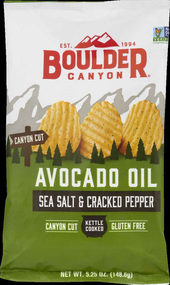slide 10 of 11, Boulder Canyon Avocado Oil Sea Salt & Cracked Pepper Kettle Chips, 5.25 oz