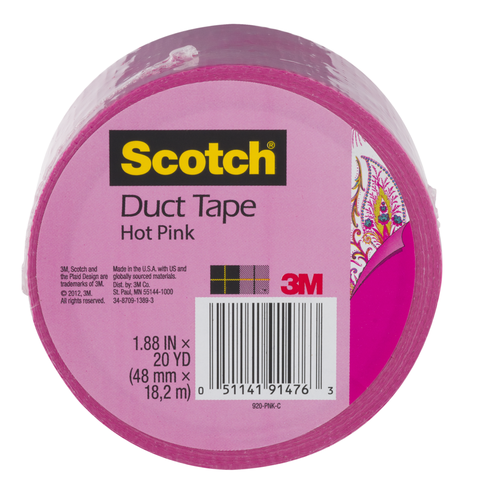 slide 1 of 1, Scotch Hot Pink Duct Tape, 20 yd