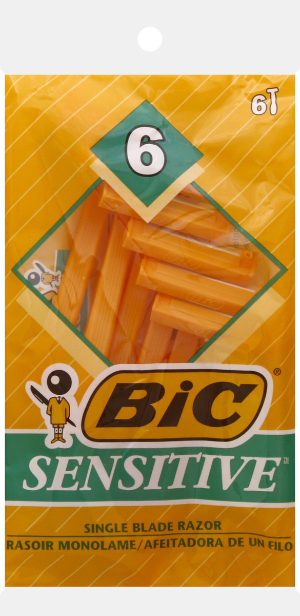 slide 1 of 9, Bic Sensitive Shaver, 6 ct