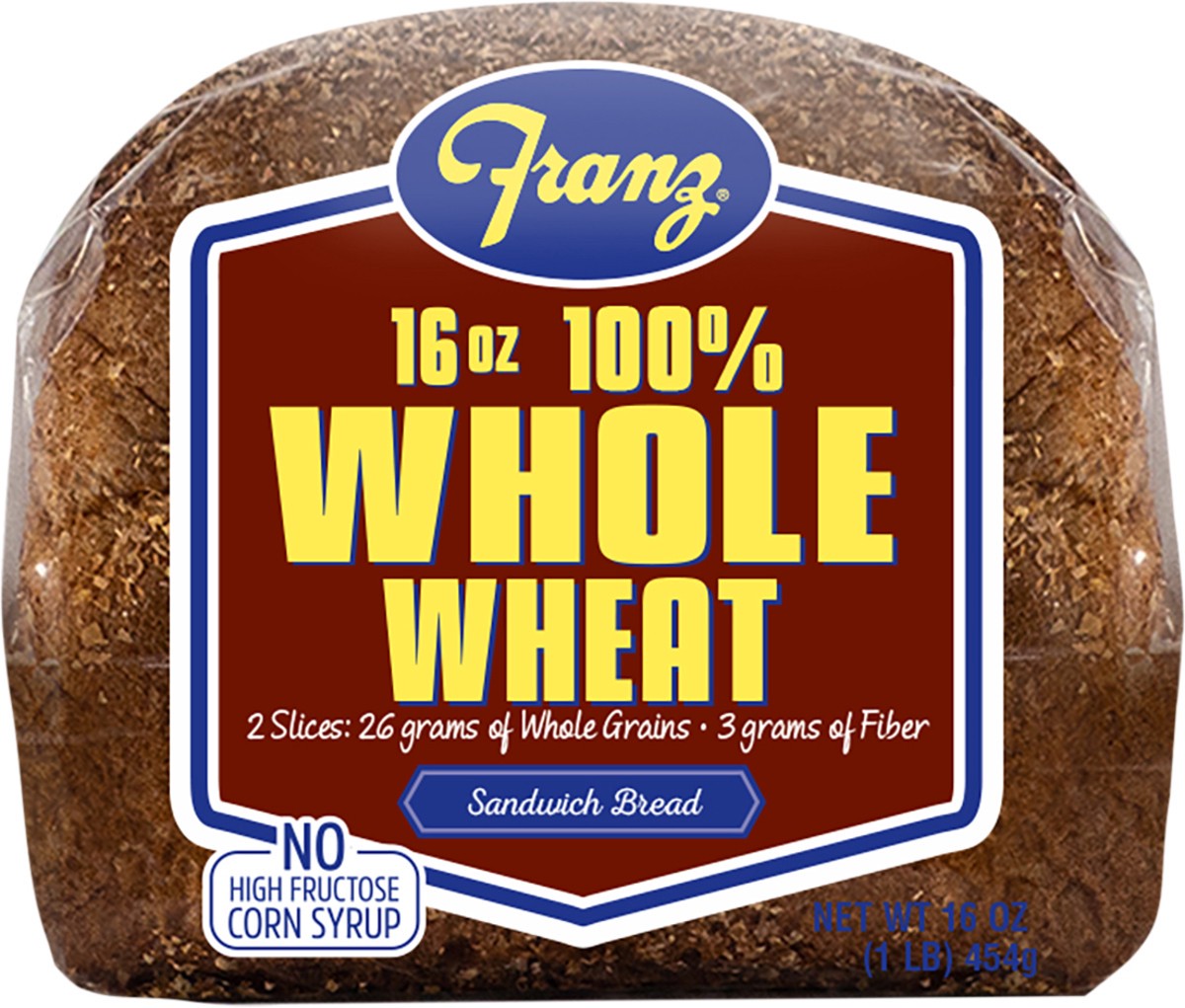 slide 3 of 5, Franz Whole Wheat Bread 16 oz, 16 oz