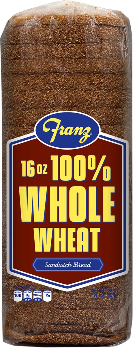 slide 2 of 5, Franz Whole Wheat Bread 16 oz, 16 oz