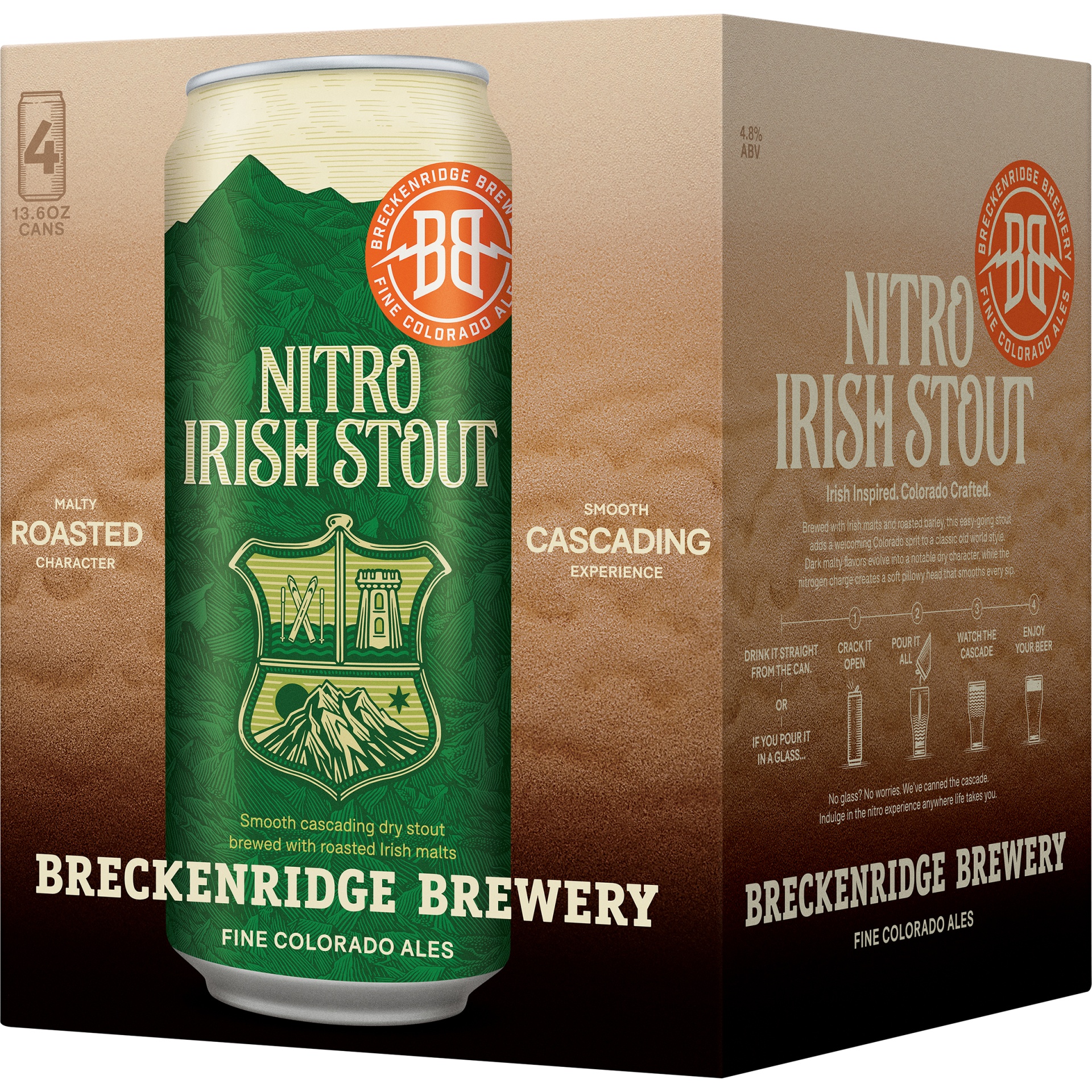 slide 1 of 1, Breckenridge Brewery Nitro Irish Stout, 4.8% ABV, 4 ct; 13.2 oz