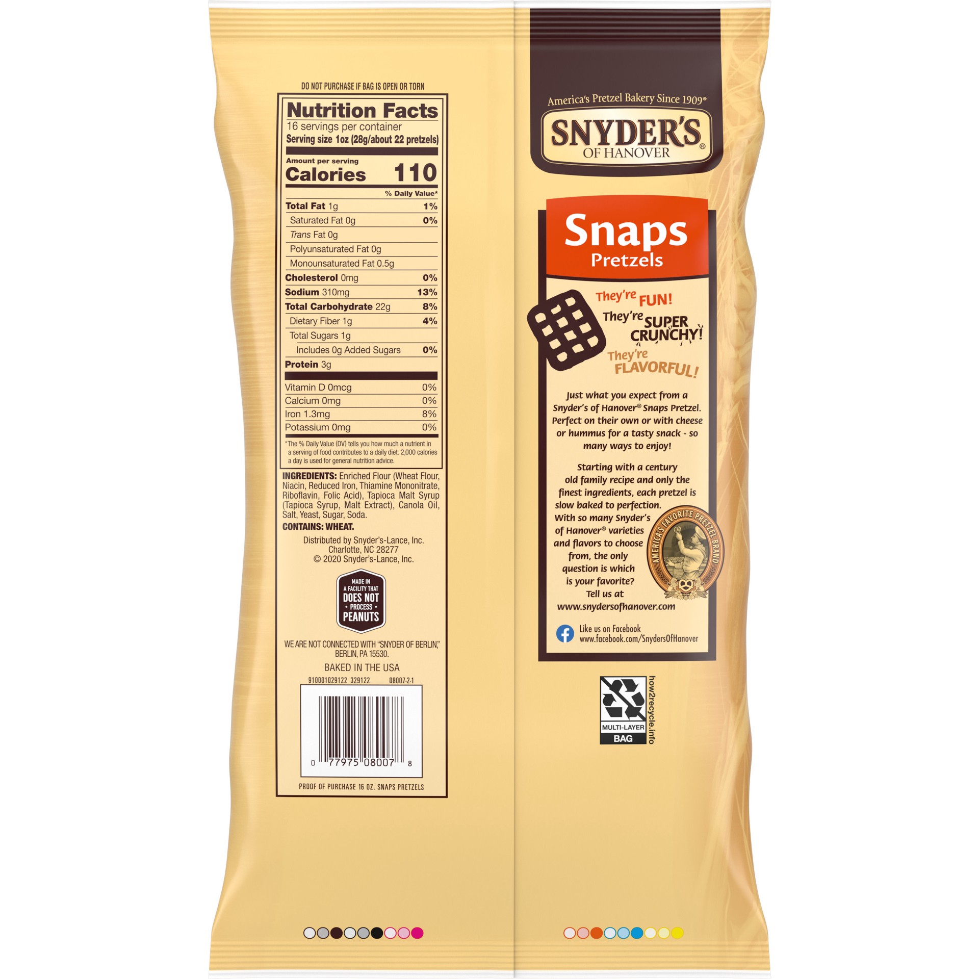 slide 5 of 9, Snyder's of Hanover Pretzel Snaps, Family Size, 16 Oz Bag, 10 ct