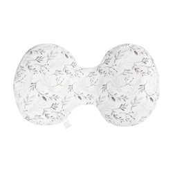 Boppy Side Sleeper Pregnancy Pillow with Removable Jersey Pillow Cover, Gray Falling Leaves, Compact Stay-Put Design with Signature Stretch Panel, Prenatal and Postnatal Positioning