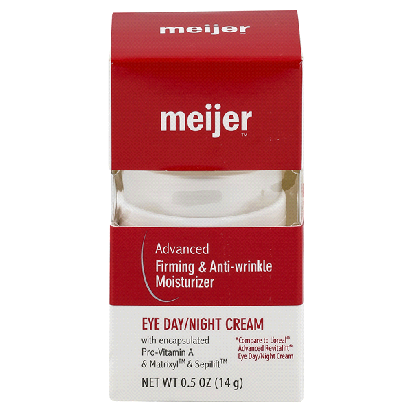 slide 1 of 1, Meijer Advanced Firming & Anti-Wrinkle Moisturizer Eye Day/Night Cream, 0.5 oz