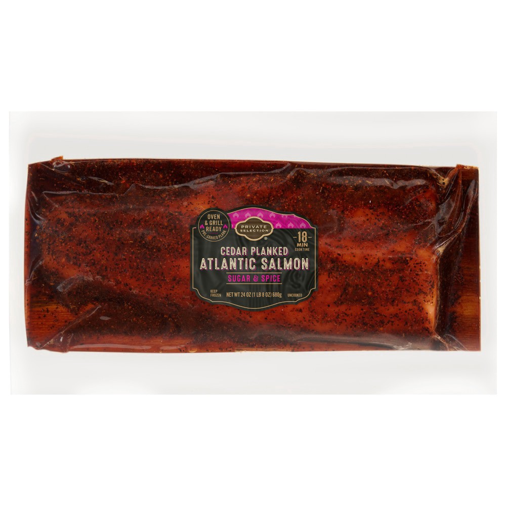 slide 1 of 4, Private Selection Cedar Planked Sugar & Spice Atlantic Salmon, 24 oz