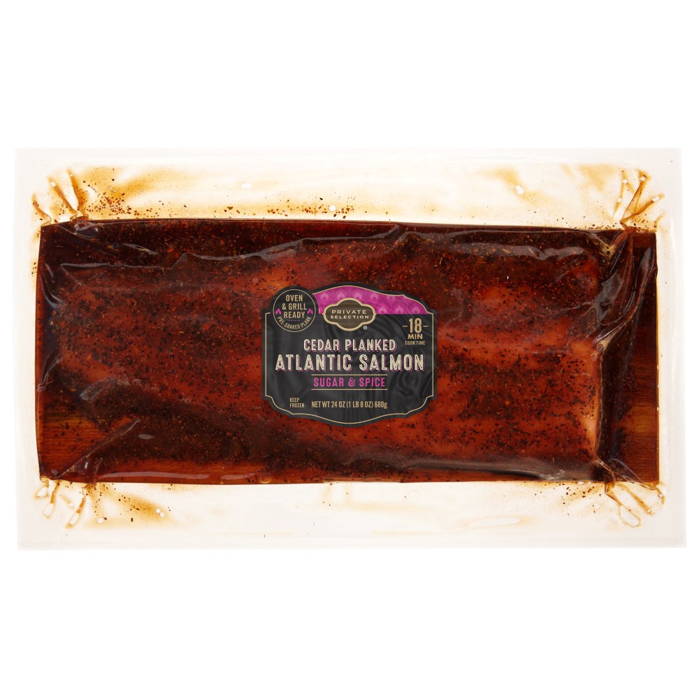 slide 1 of 1, Private Selection Cedar Planked Sugar & Spice Atlantic Salmon, 24 oz