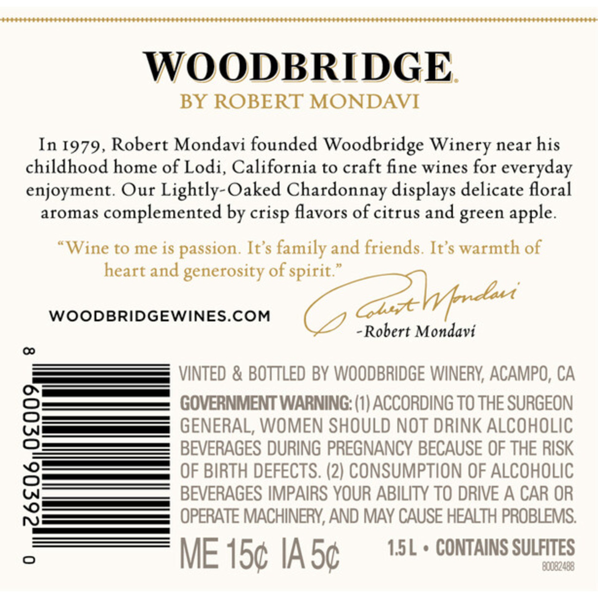 slide 12 of 13, Woodbridge by Robert Mondavi Lightly Oaked Chardonnay White Wine, 1.5 L Bottle, 50.72 fl oz