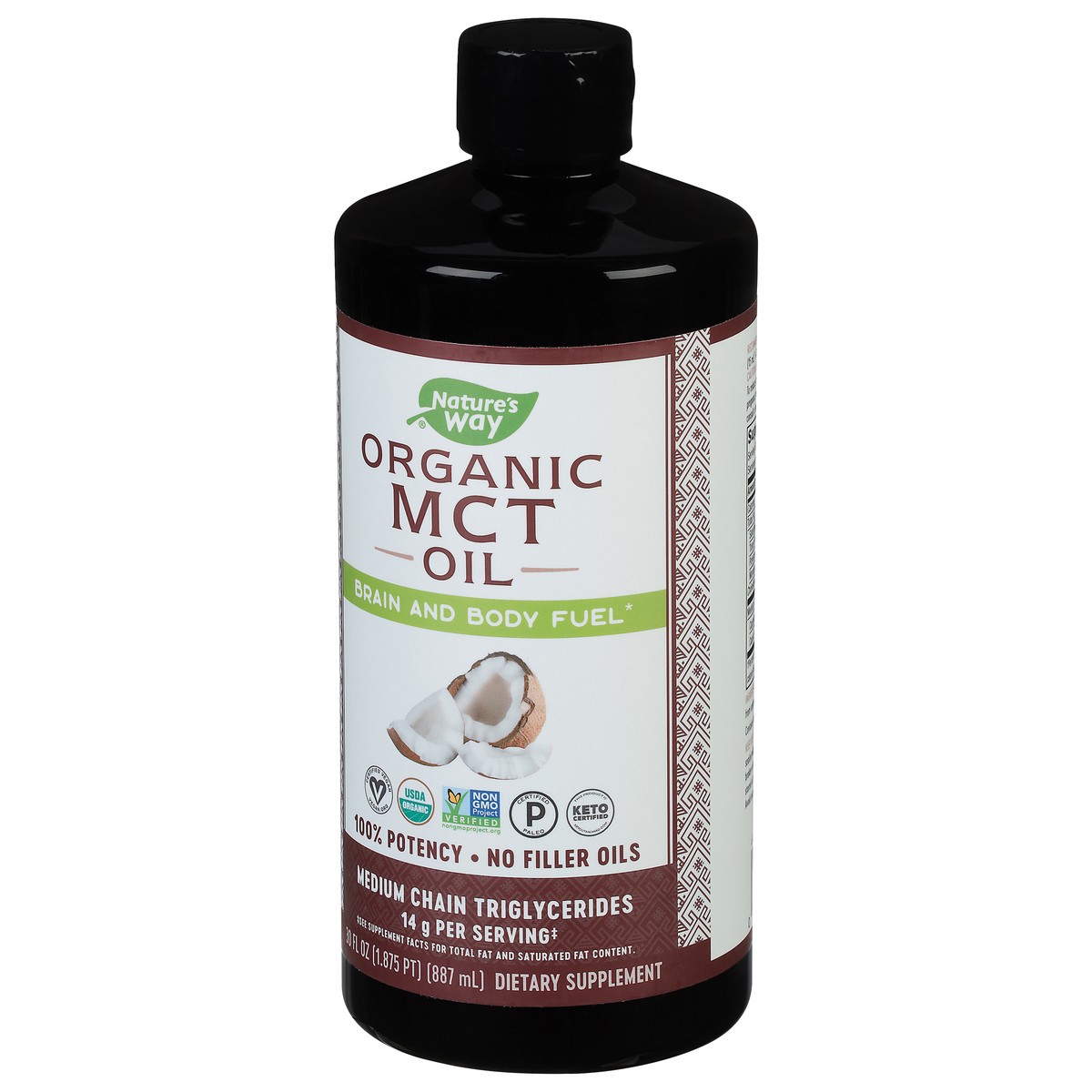 slide 5 of 9, Nature's Way Organic MCT Oil 30 fl oz, 30 fl oz