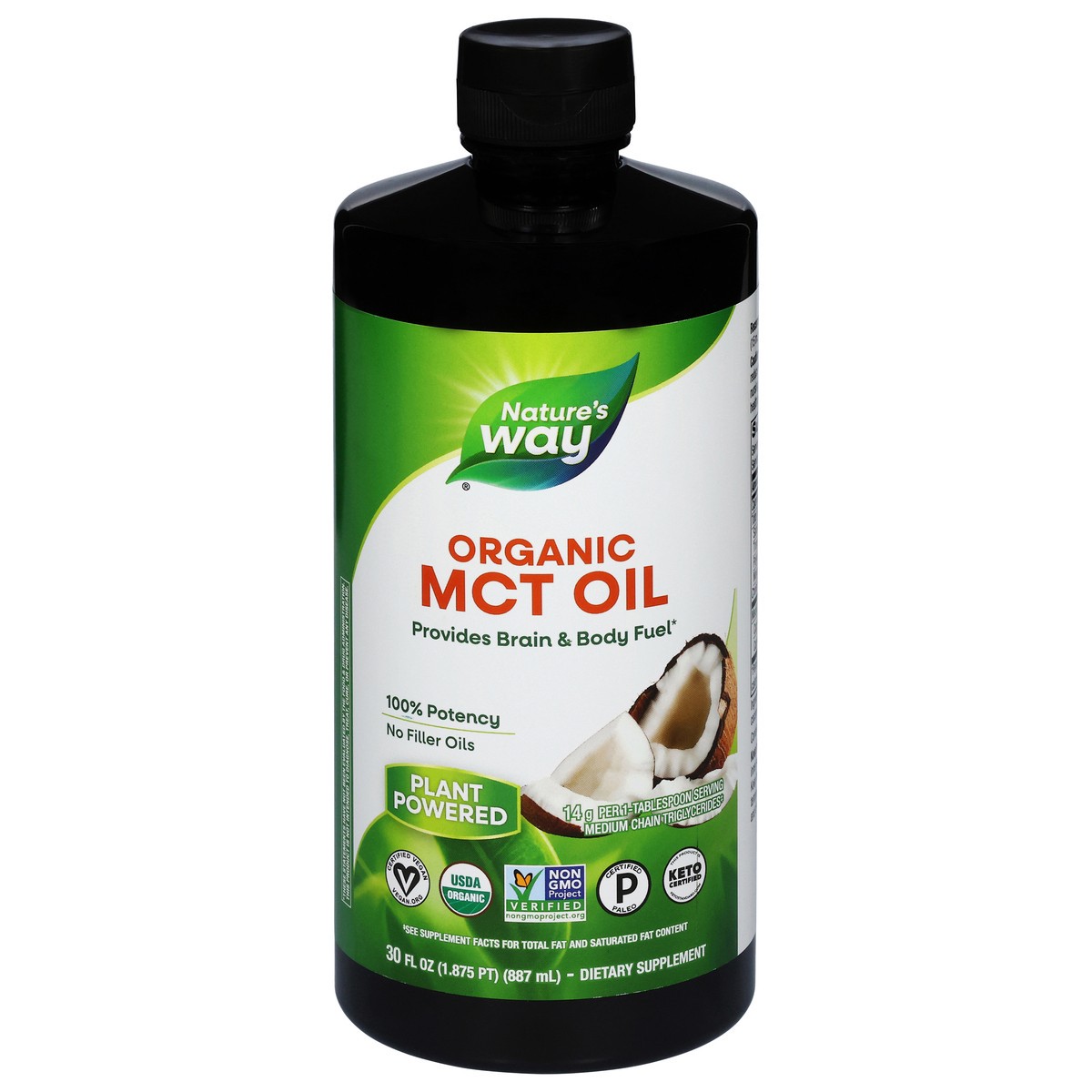 slide 1 of 9, Nature's Way Organic MCT Oil 30 fl oz, 30 fl oz