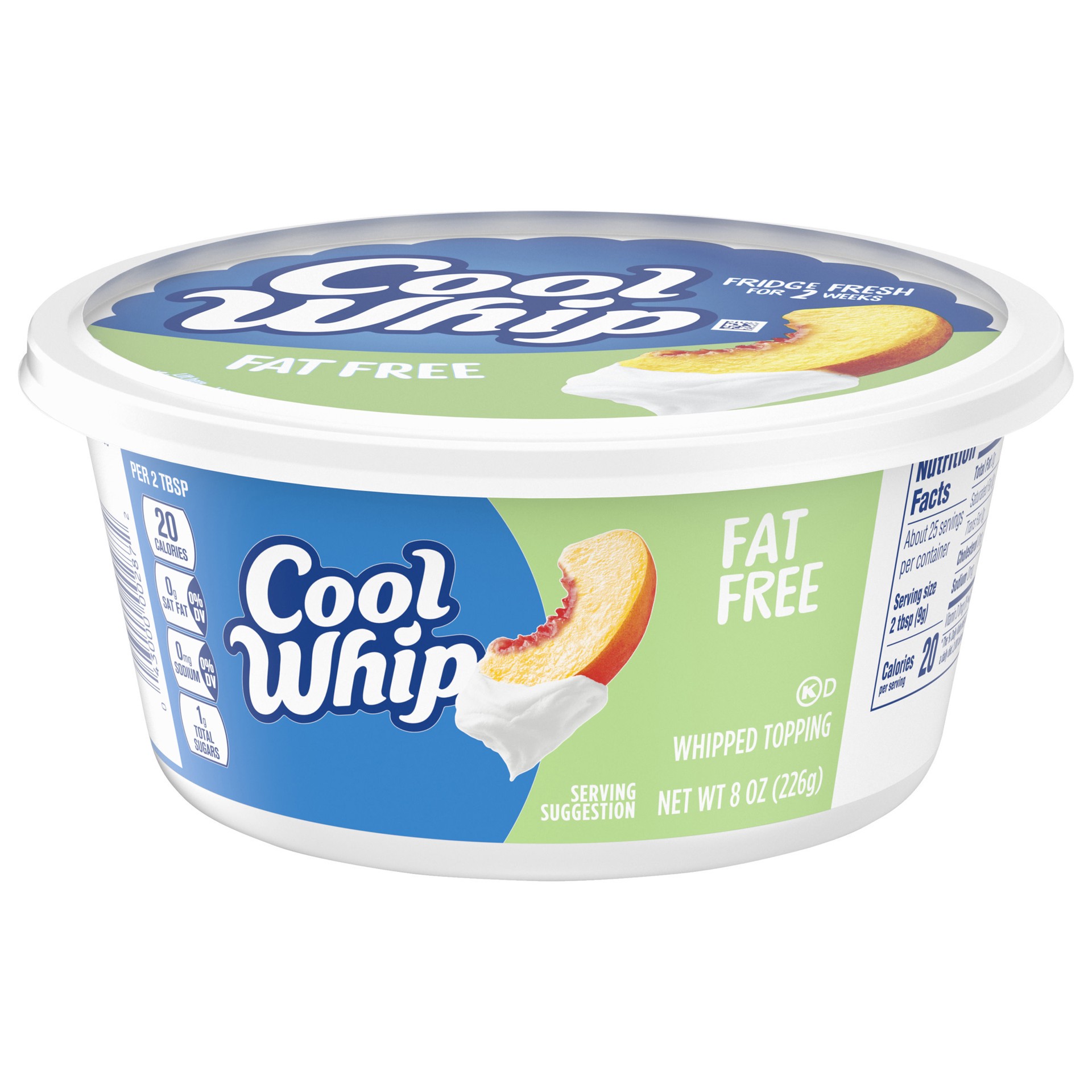 slide 2 of 5, Cool Whip Fat Free Whipped Topping, 8 oz Tub, 1 ct