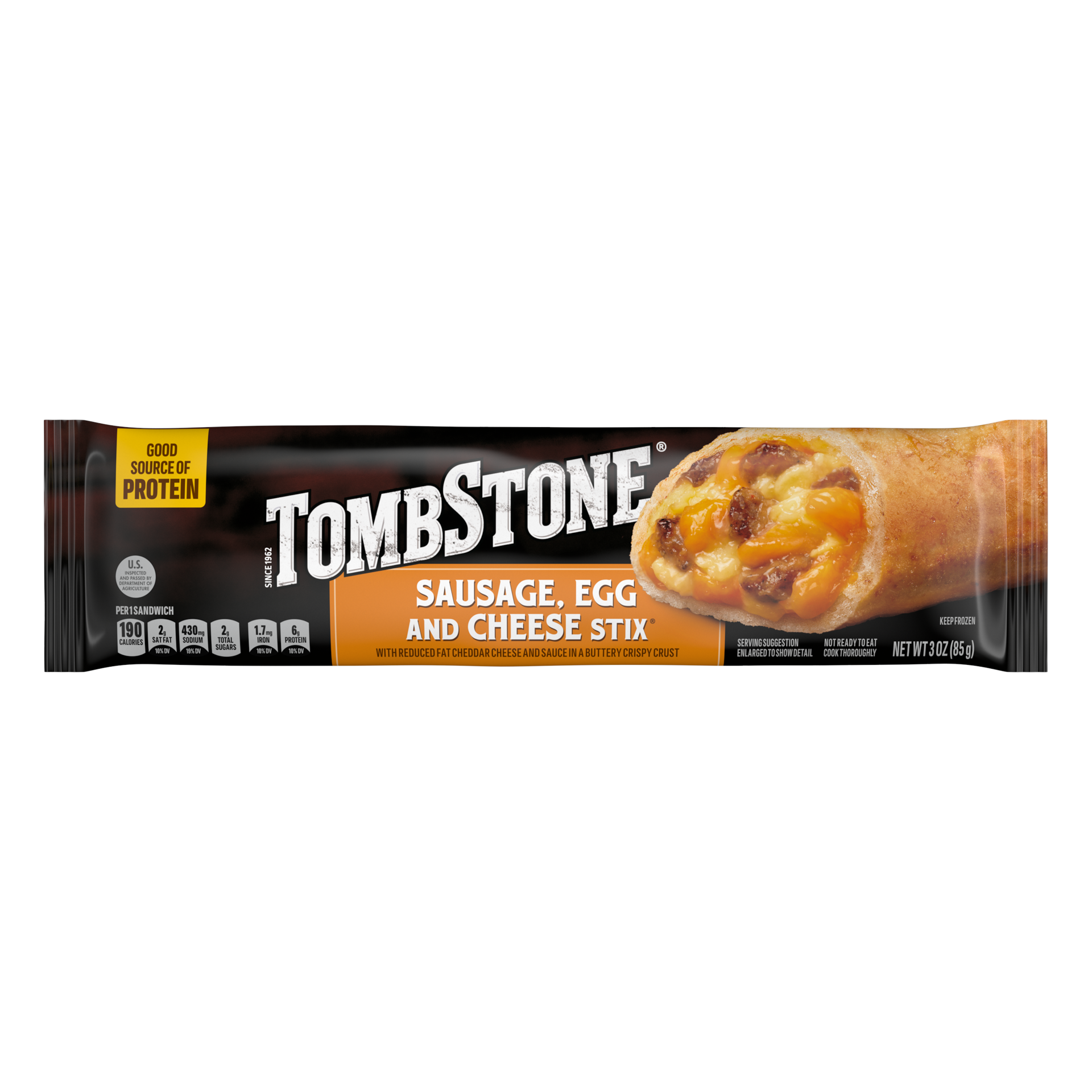 slide 1 of 21, Tombstone Sausage, Egg, and Cheese Stix Frozen Snacks, 3 oz