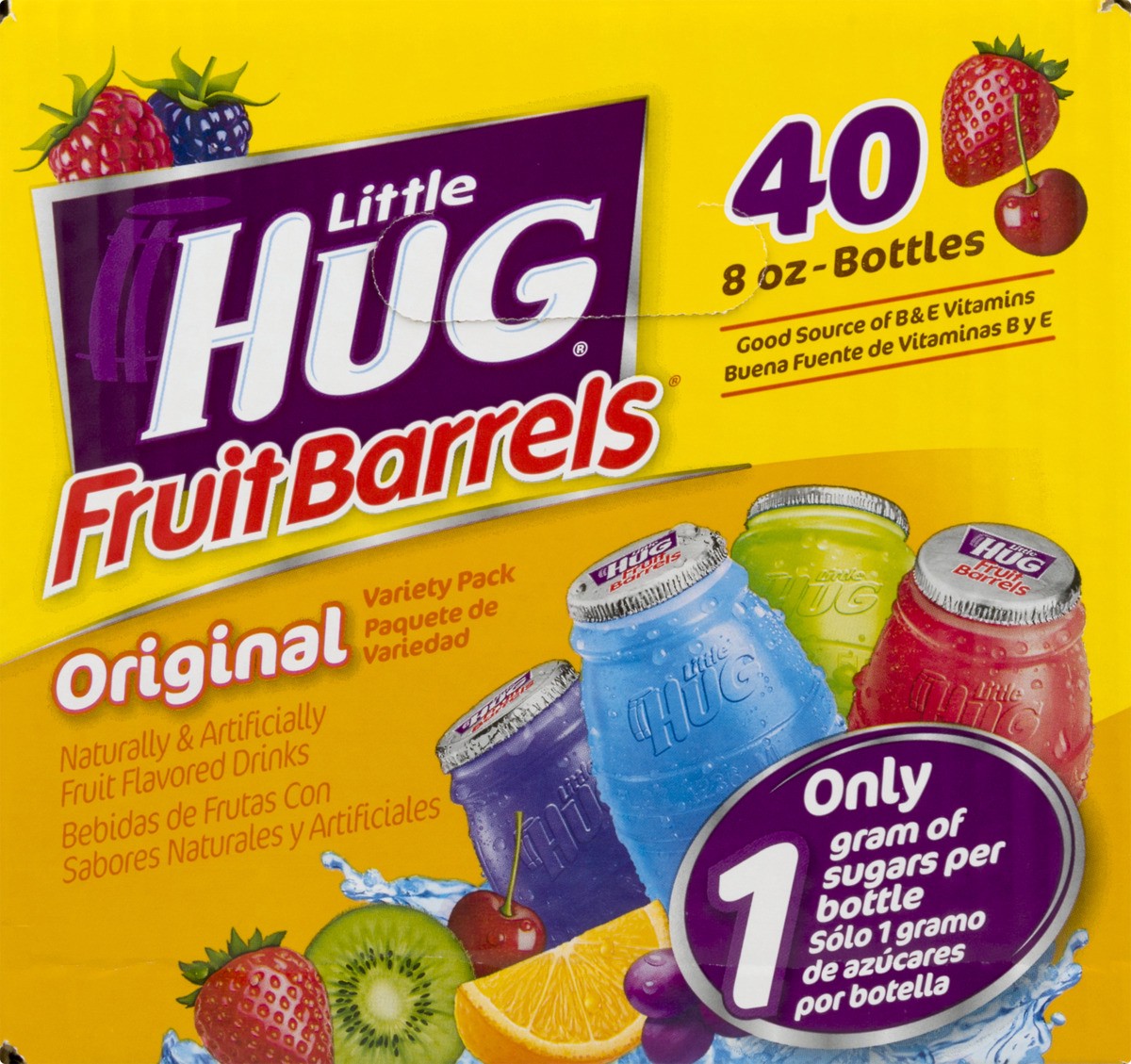 slide 7 of 11, Little HUG Fruit Barrels, Original, Shelf Stable Kids Drinks Variety Pack, 40 Count, 8 fl oz Bottles, 8 fl oz