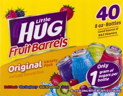 Little Hug Fruit Barrels, Original, Kids Drinks Variety Pack, 40 Count, 8 Fl Oz Bottles