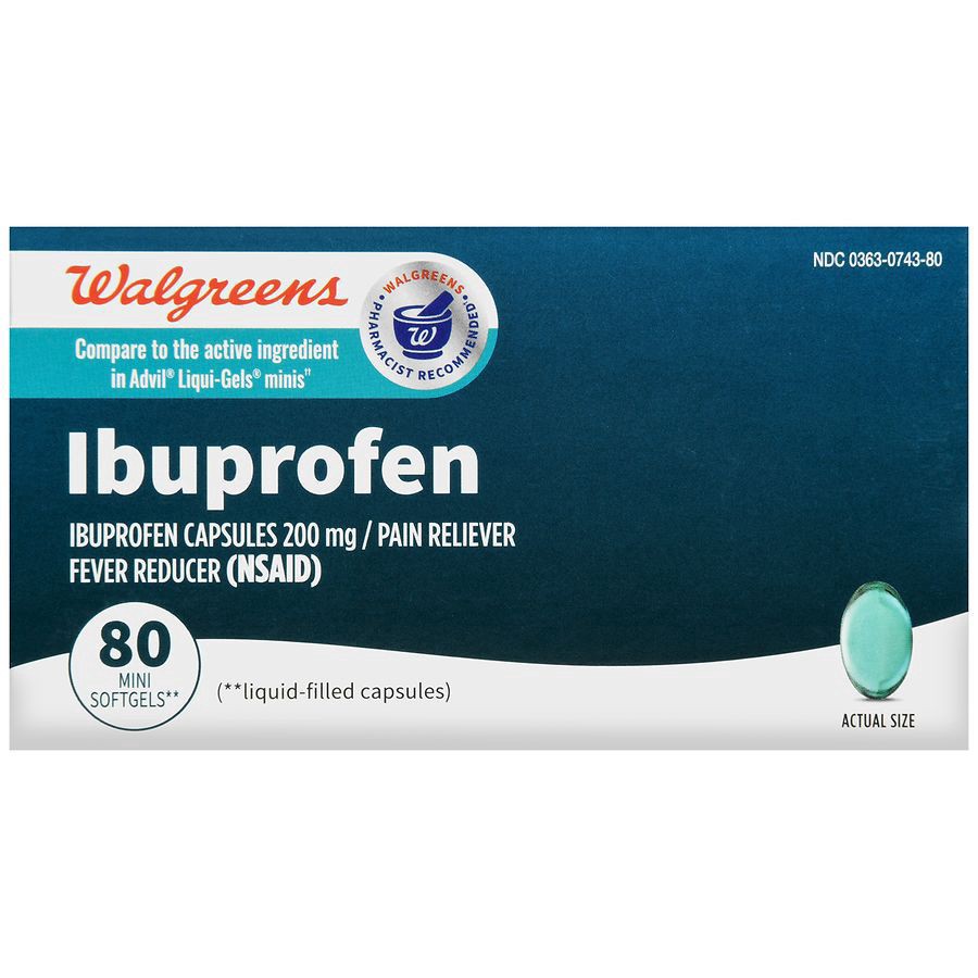 slide 5 of 5, Walgreens Ibuprofen Mini Softgels, 80 ct