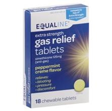 slide 1 of 1, Equaline Extra Strength Gas Relief Chewable Tabs, 18 ct