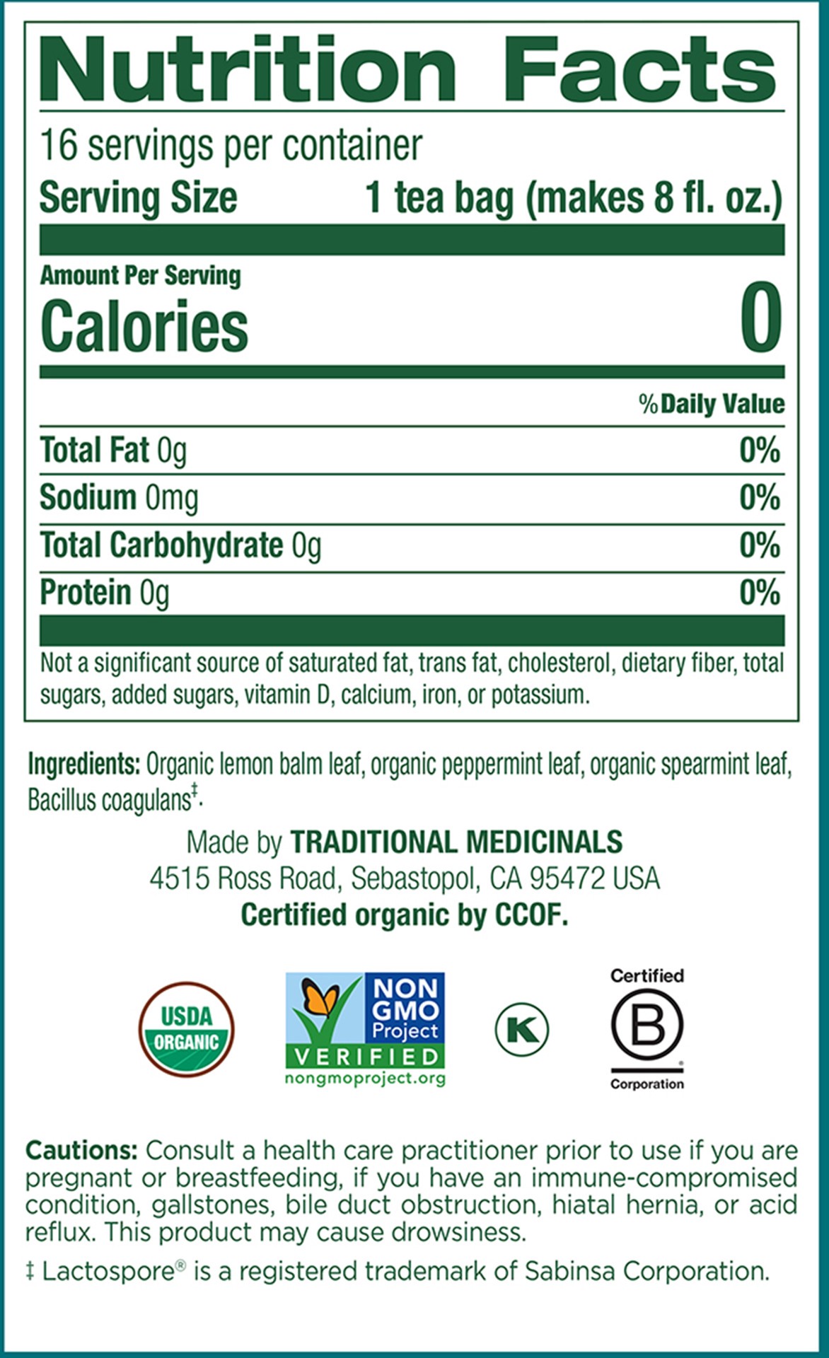 slide 3 of 6, Traditional Medicinals Peppermint Delight Probiotic - 16 ct, 16 ct