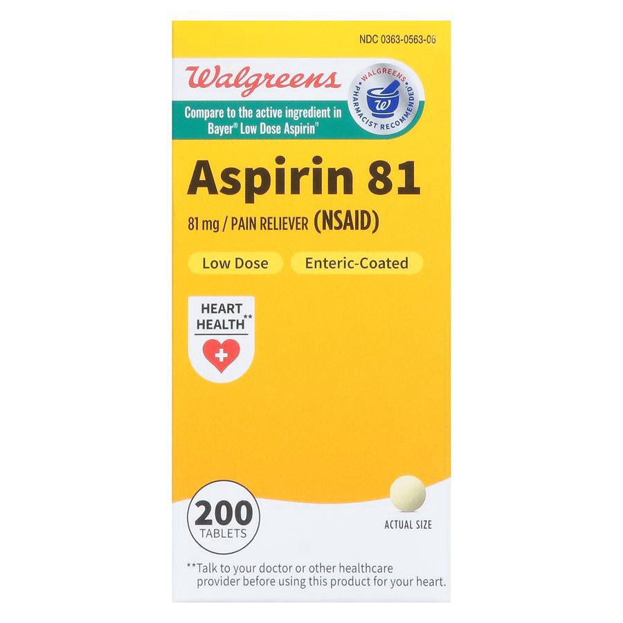 slide 3 of 5, Walgreens Low Dose Aspirin Pain Reliever Tablets 81Mg, 200 ct