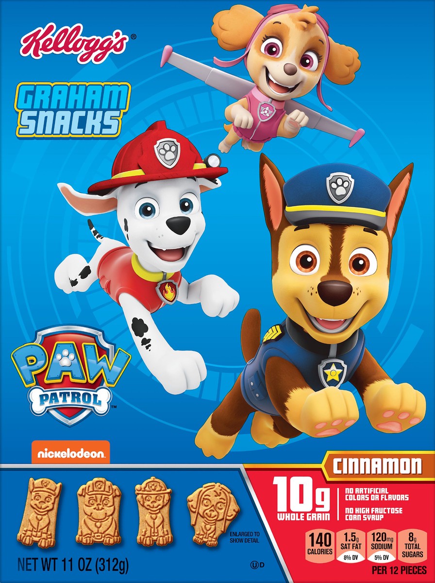 slide 1 of 4, PAW Patrol Kellogg's PAW Patrol Graham Snacks, Cinnamon, 11 oz, 11 oz