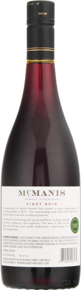 slide 3 of 12, McManis Family Vineyards California Lodi Ava Pinot Noir 1 ea, 750 ml