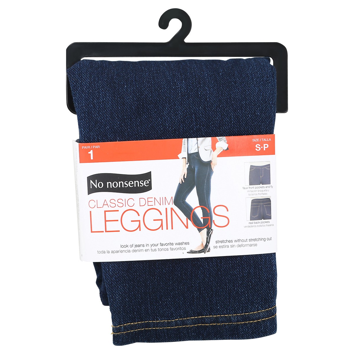 slide 1 of 9, No Nonsense Small Indigo Denim Legging, 1 ct