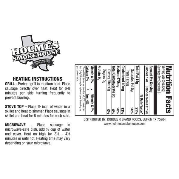 slide 9 of 9, Holmes Smokehouse Pecan Smoked Jalapeno Cheddar Sausage 12 oz, 12 oz