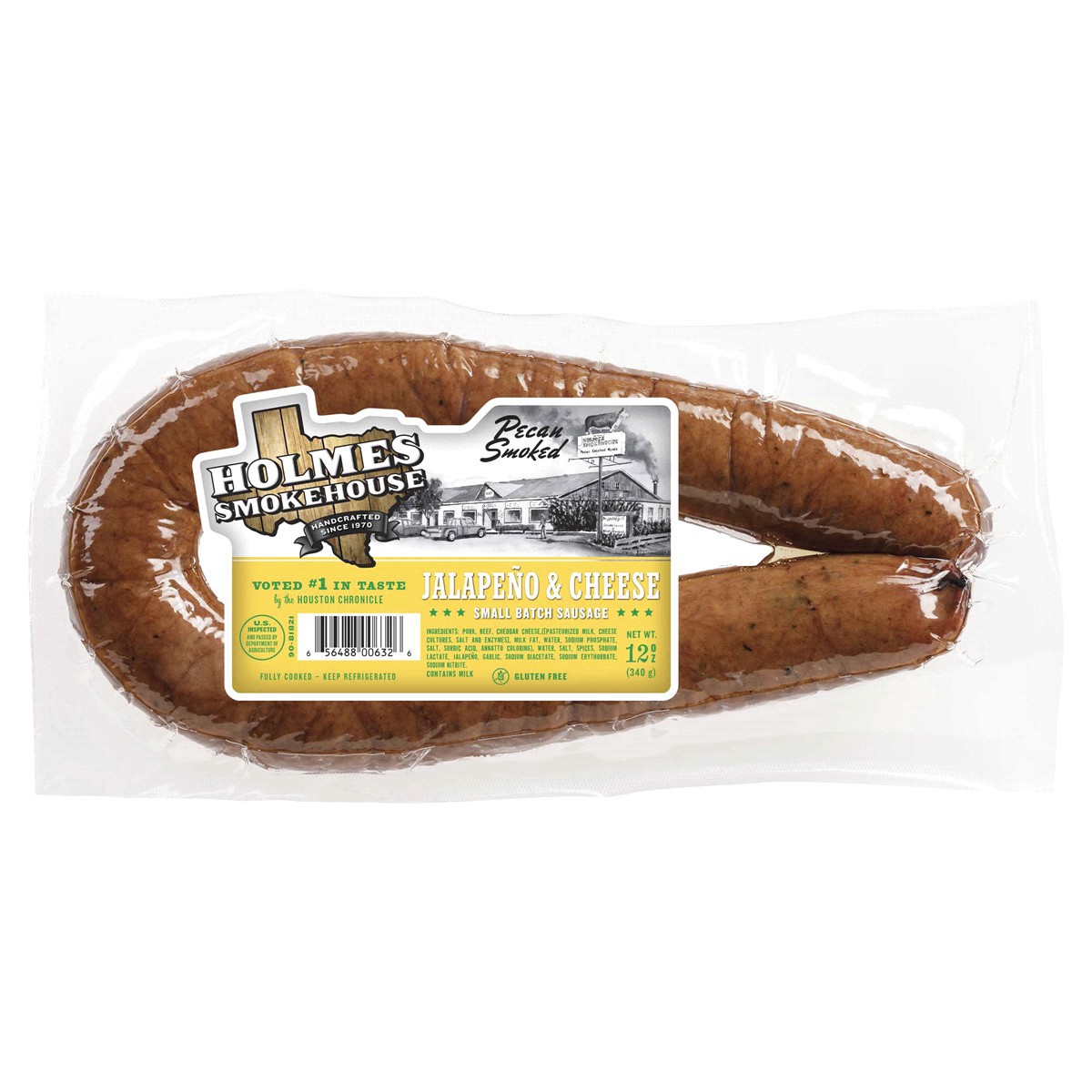 slide 1 of 9, Holmes Smokehouse Pecan Smoked Jalapeno Cheddar Sausage 12 oz, 12 oz