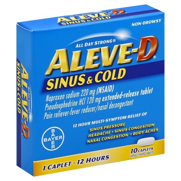 slide 1 of 1, Aleve-D Sinus & Cold Caplets, 10 ct