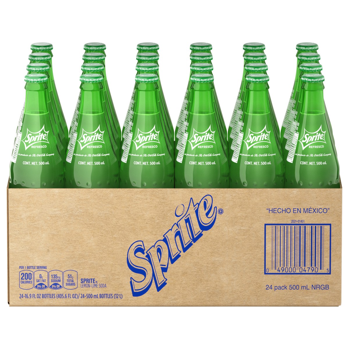 slide 1 of 5, Sprite Mexico Glass Bottles, 500 mL, 24 Pack, 24 ct