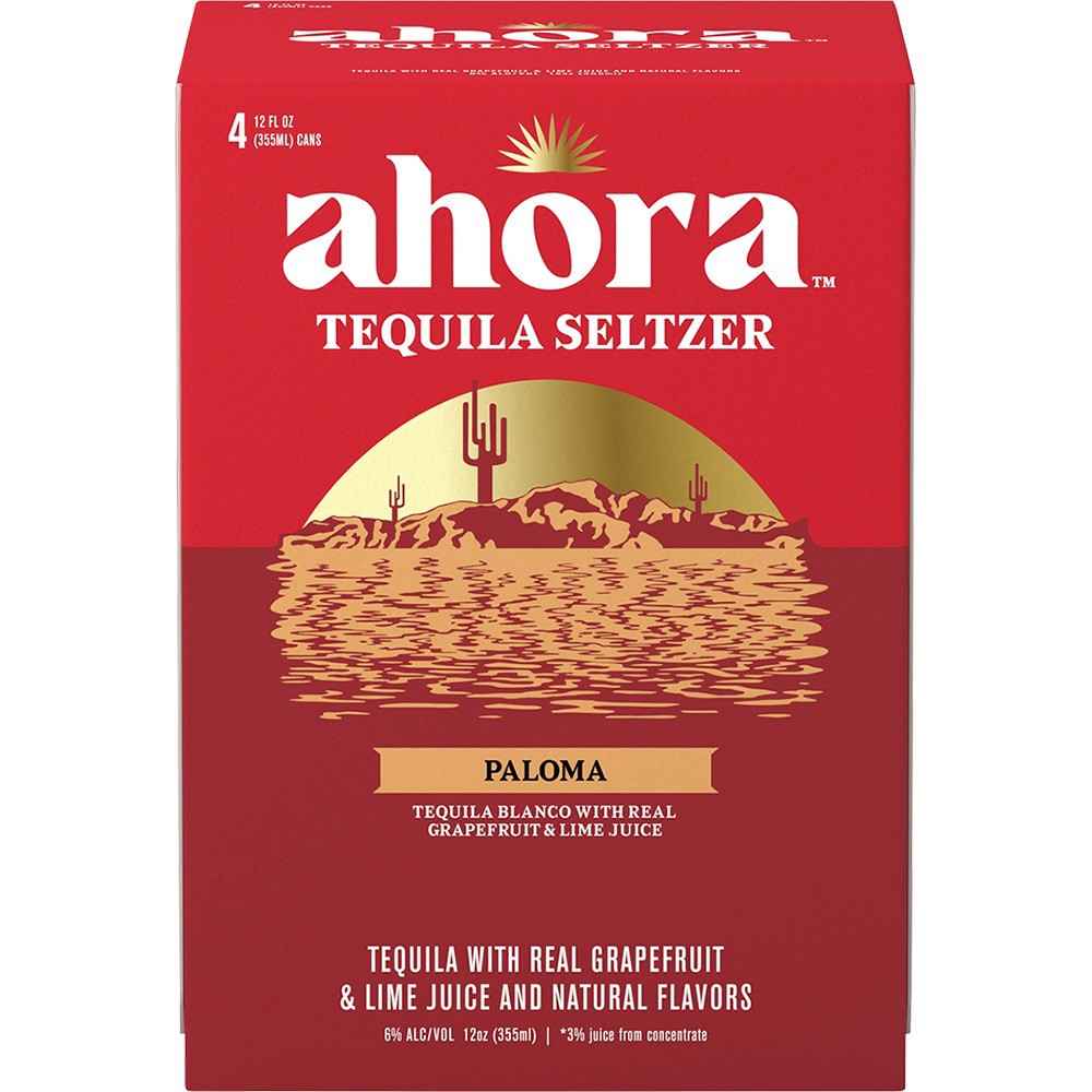 slide 1 of 1, Ahora Paloma Tequila Seltzer, 4 pk 12 fl oz Cans, 6.0% ABV, 48 fl oz
