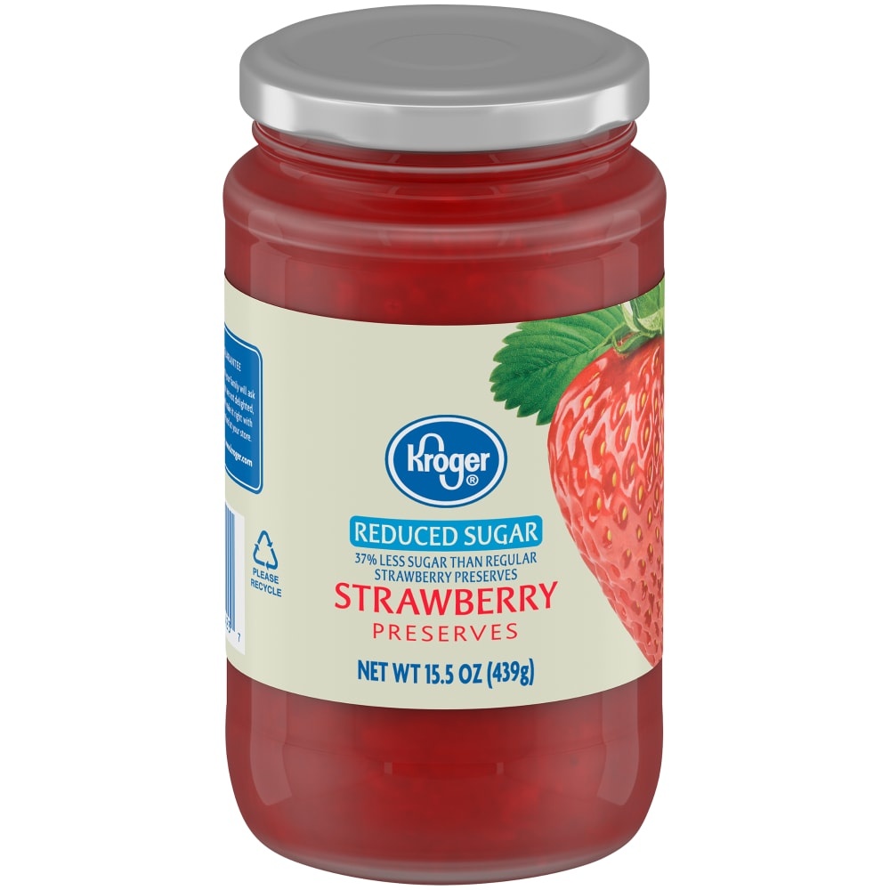 slide 1 of 1, Kroger Reduced Sugar Strawberry Preserves, 15.5 oz