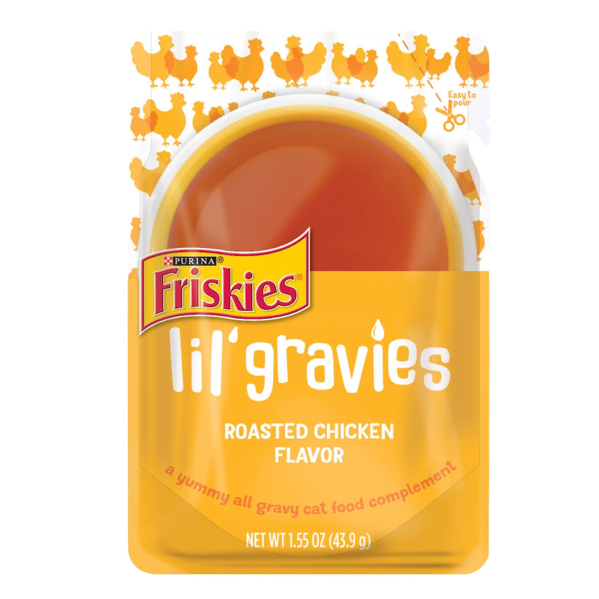 slide 1 of 1, Friskies Lil Gravies Cat Food, Roasted Chicken Flavor, 1.55 oz
