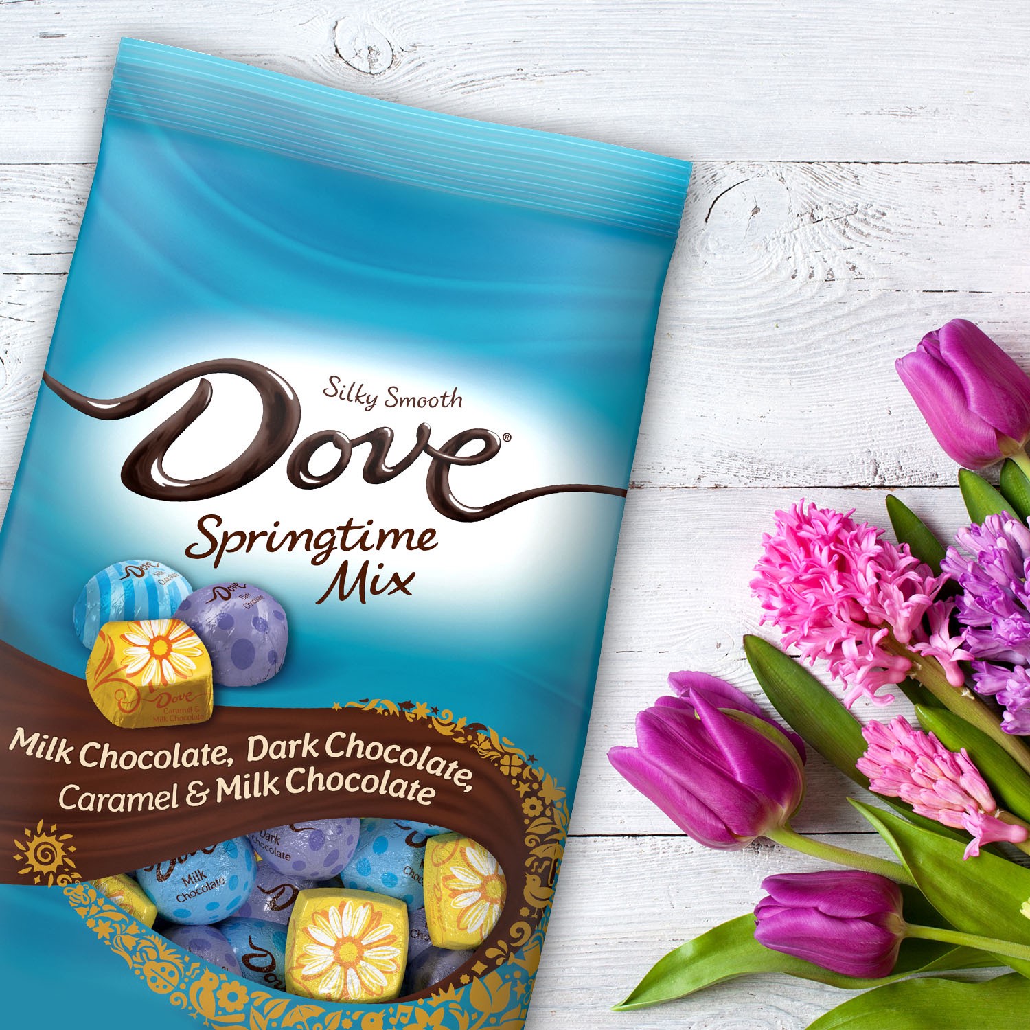 slide 5 of 8, DOVE Milk Chocolate, Dark Chocolate & Caramel and Milk Chocolate Candy Mix, 22.6 oz, 22.6 oz