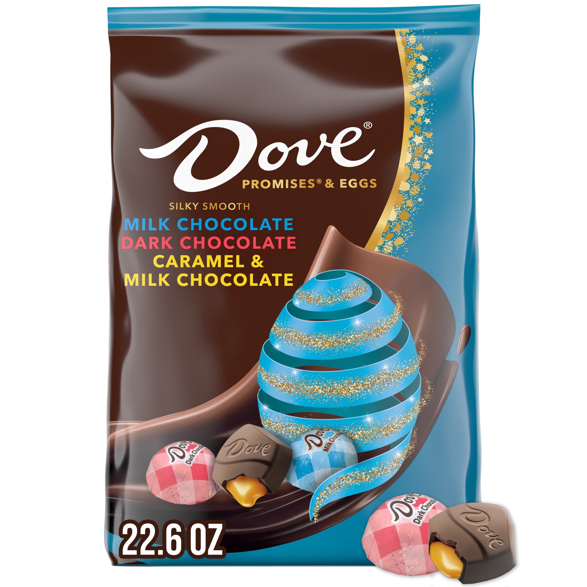 slide 1 of 8, DOVE Milk Chocolate, Dark Chocolate & Caramel and Milk Chocolate Candy Mix, 22.6 oz, 22.6 oz