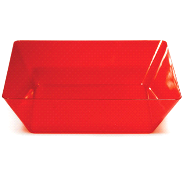 slide 1 of 1, TrendWare Translucent Red Square Bowl, 1 ct