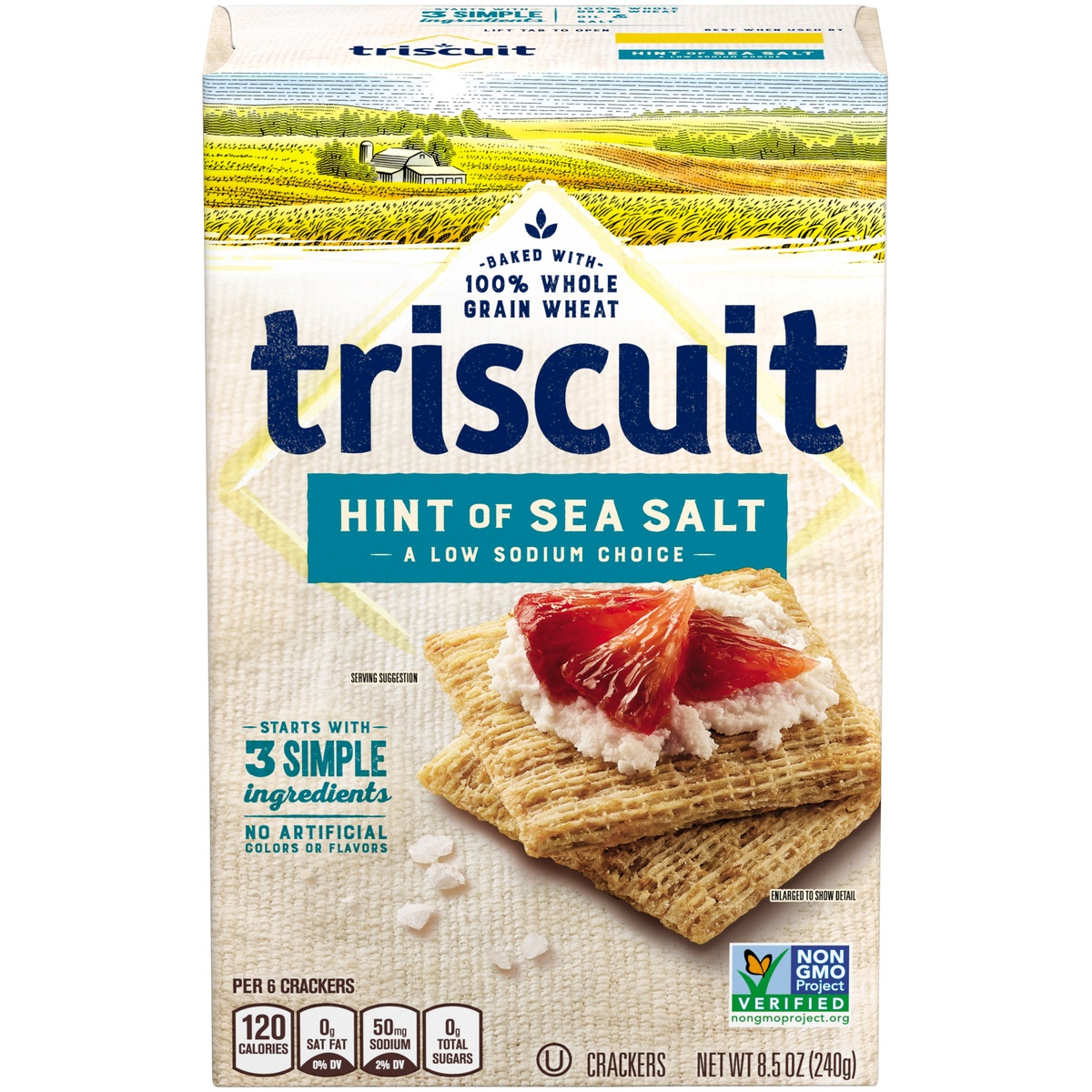 slide 1 of 1, Triscuit Hint of Sea Salt Crackers, 8.5 oz