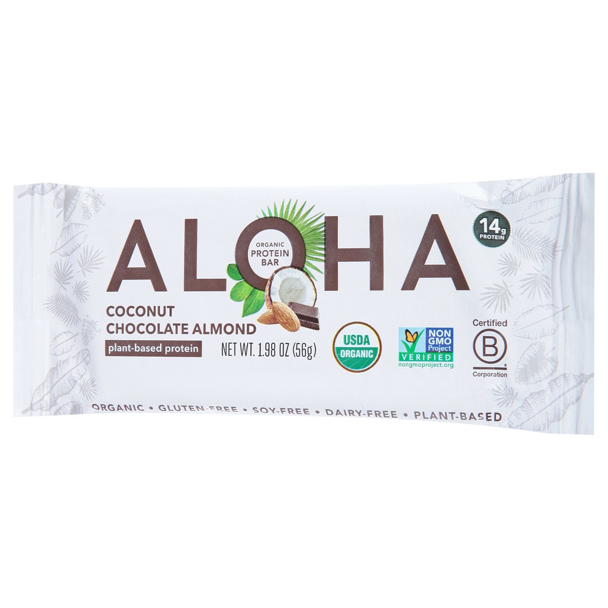 slide 13 of 13, Aloha Organic Coconut Chocolate Almond Plant Based Protein Bar, 1.98 oz