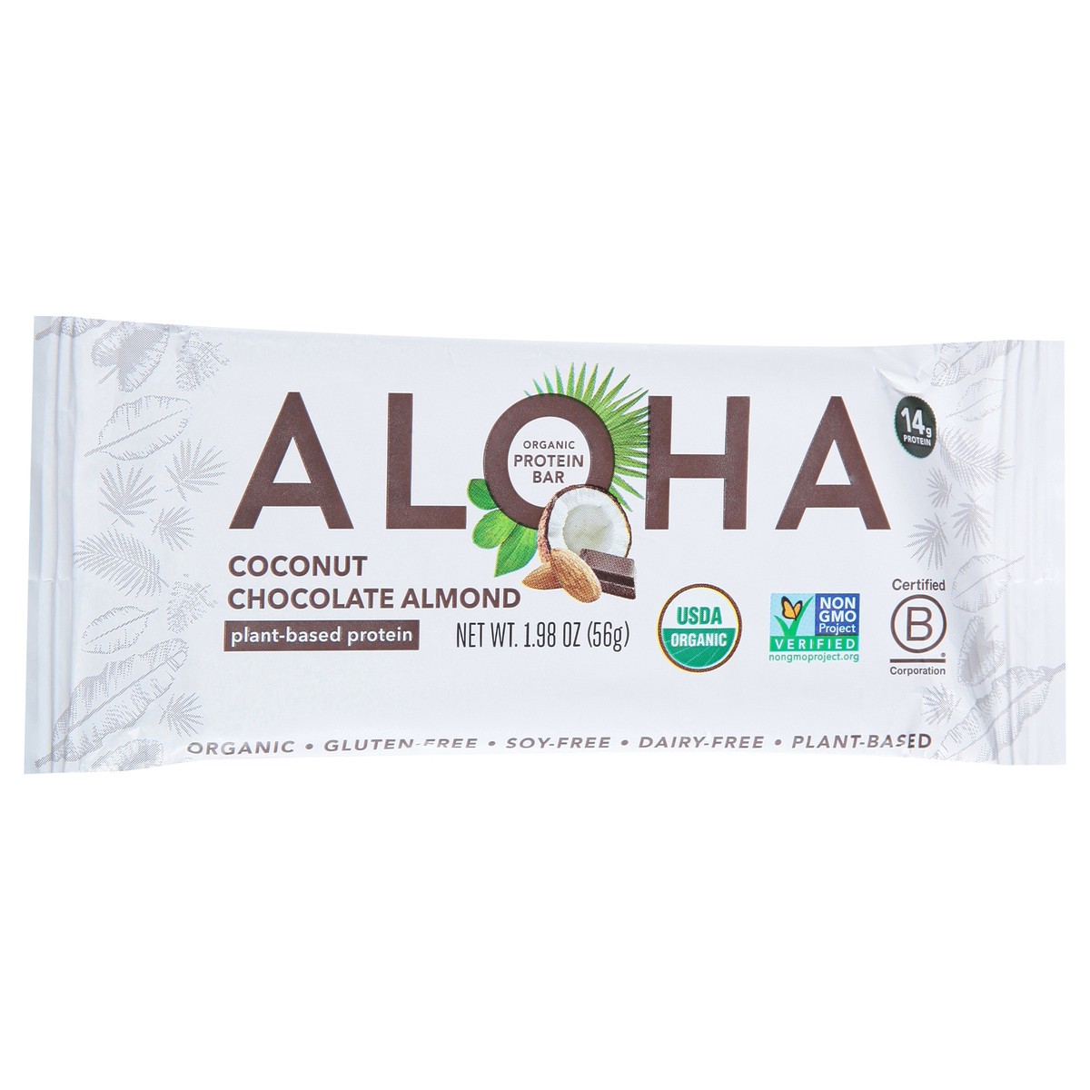 slide 6 of 13, Aloha Organic Coconut Chocolate Almond Plant Based Protein Bar, 1.98 oz