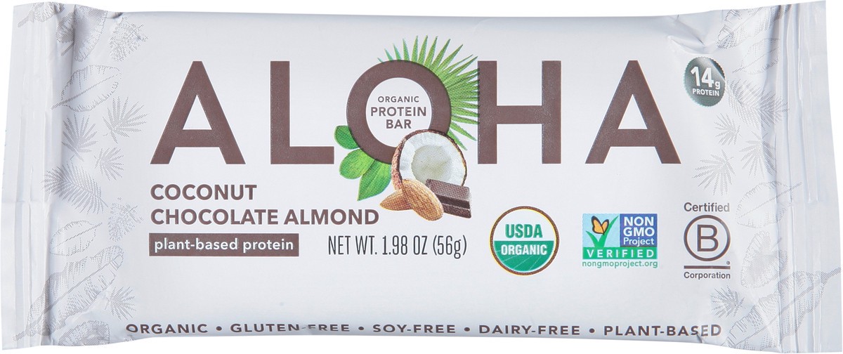 slide 7 of 13, Aloha Organic Coconut Chocolate Almond Plant Based Protein Bar, 1.98 oz