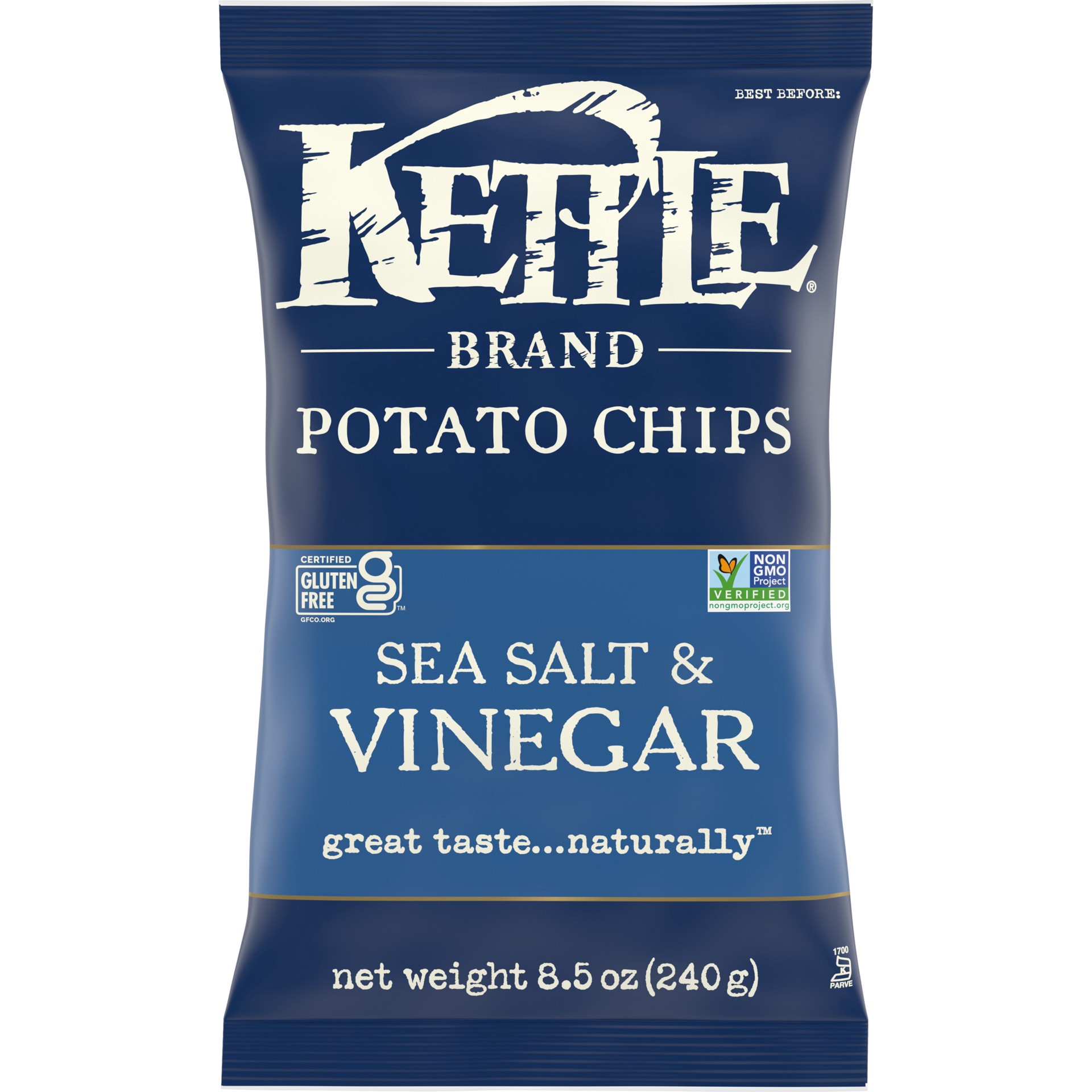 slide 1 of 5, Kettle Brand Sea Salt & Vinegar Potato Chips, 8.5 oz
