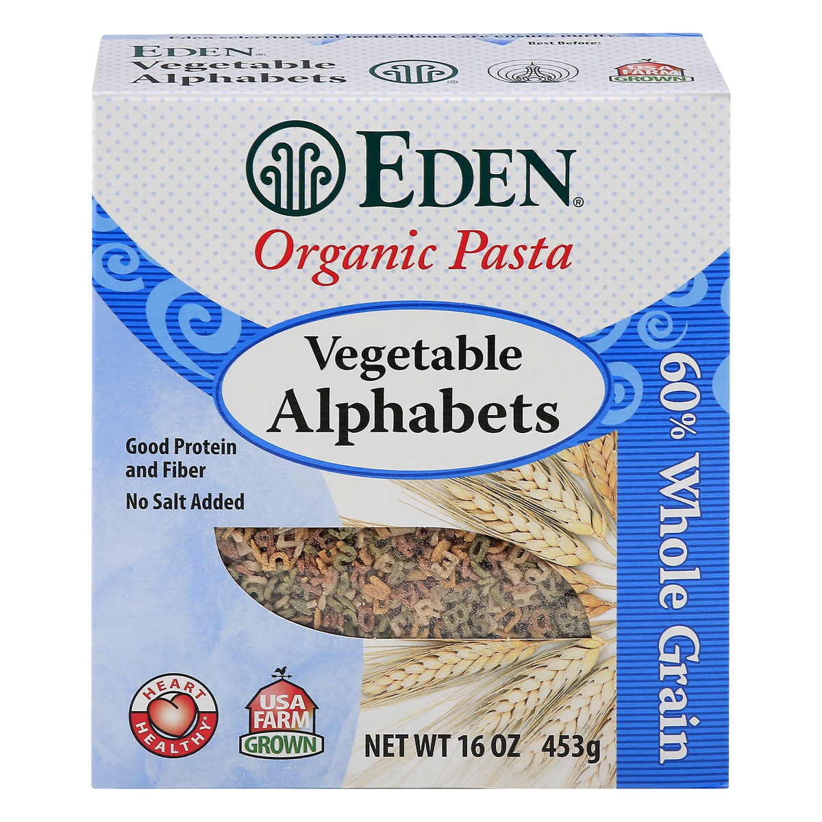 slide 1 of 1, Eden Foods Pasta, Organic, Vegetable Alphabets, 16 oz