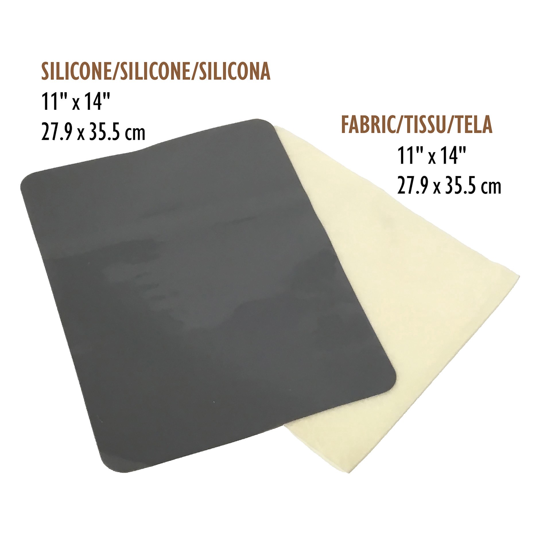 slide 3 of 6, The Beadsmith Basic Elements 11" X 14" Silicone & Fabric Craft Mat Set, 11 in x 14 in