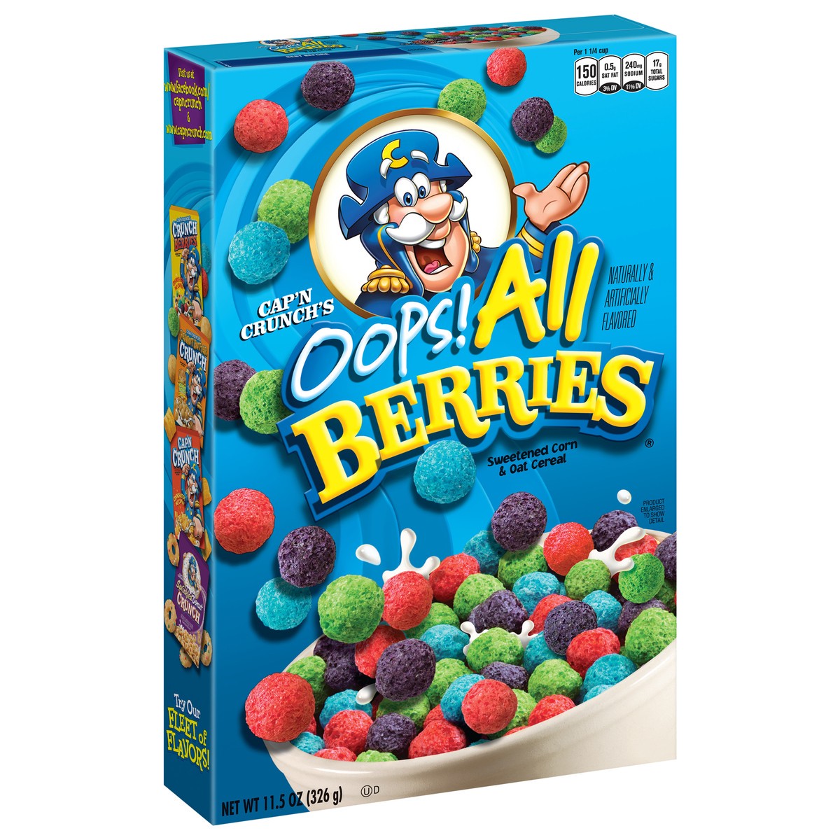 slide 5 of 8, Cap'N Crunch Oops! All Berry Oops All Berries Cereal, 11.5 oz