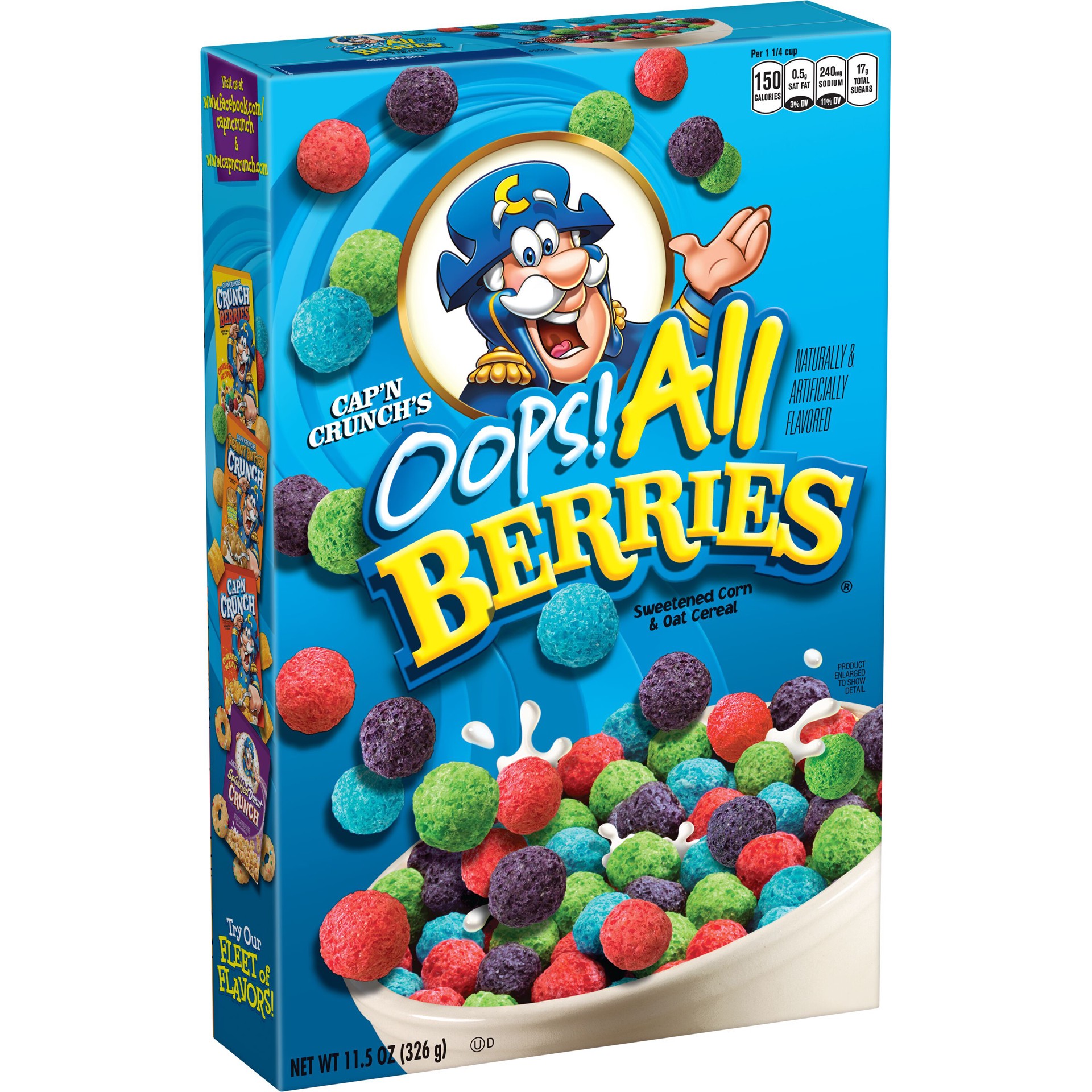 slide 1 of 8, Cap'N Crunch Oops! All Berry Oops All Berries Cereal, 11.5 oz