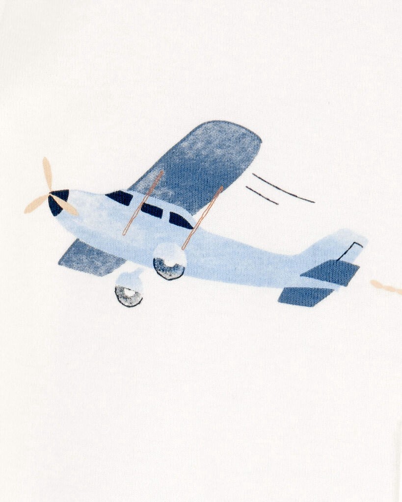 slide 2 of 4, Carter's Baby 4-Piece Airplane Print Outfit Set - Blue Blue NB, 4 pc