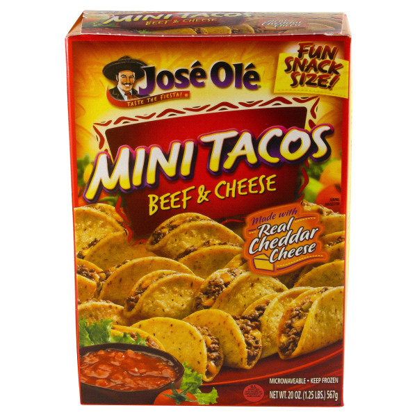 slide 1 of 1, José Olé Beef & Cheese Mini Tacos, 20 oz