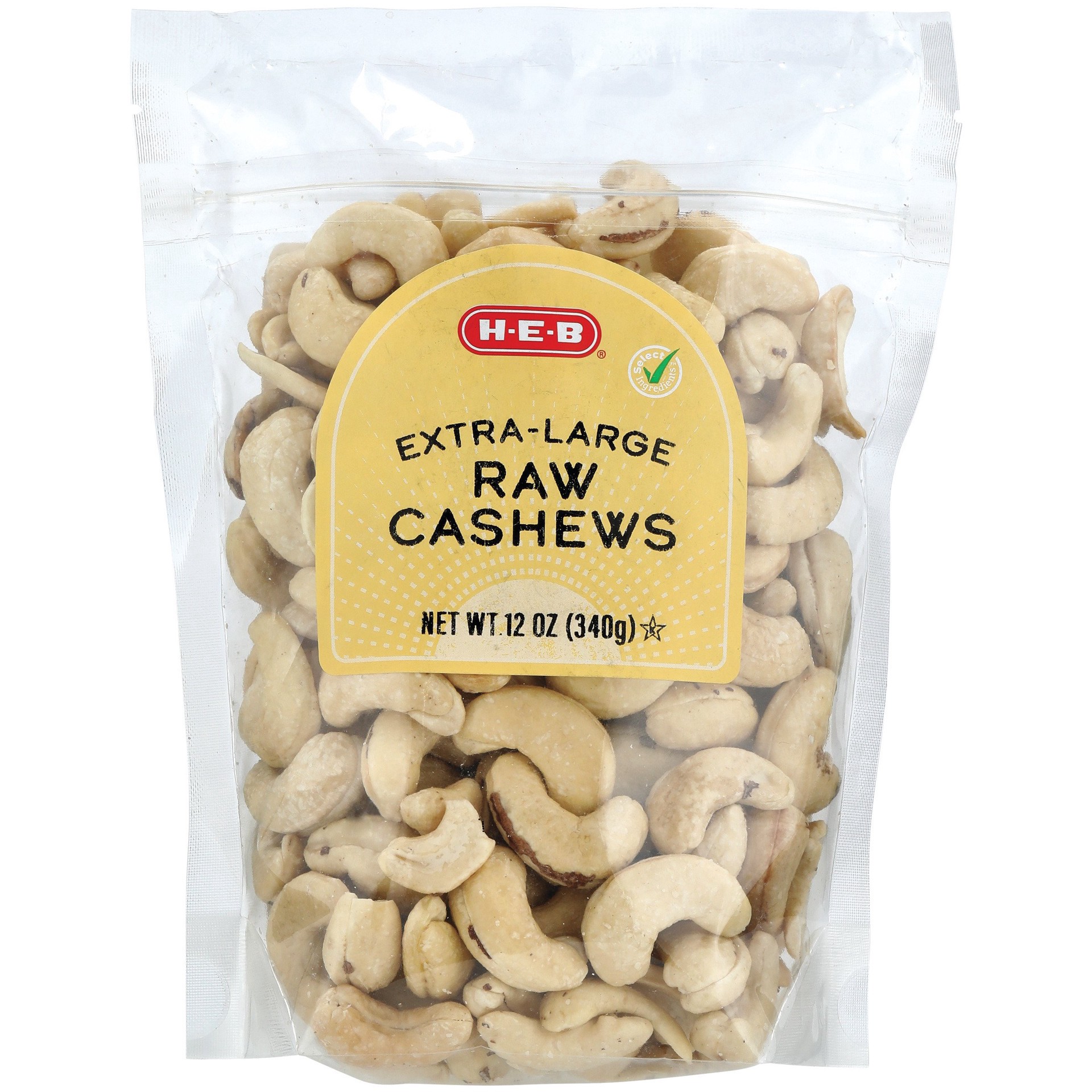 slide 1 of 1, H-E-B Extra Large Raw Cashews, 12 oz
